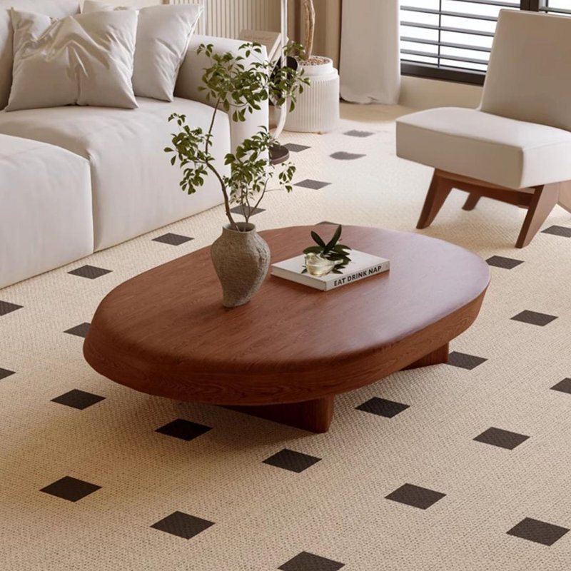 Orxva Galaxy Wabi-sabi vintage solid wood oval coffee table | Wayfair